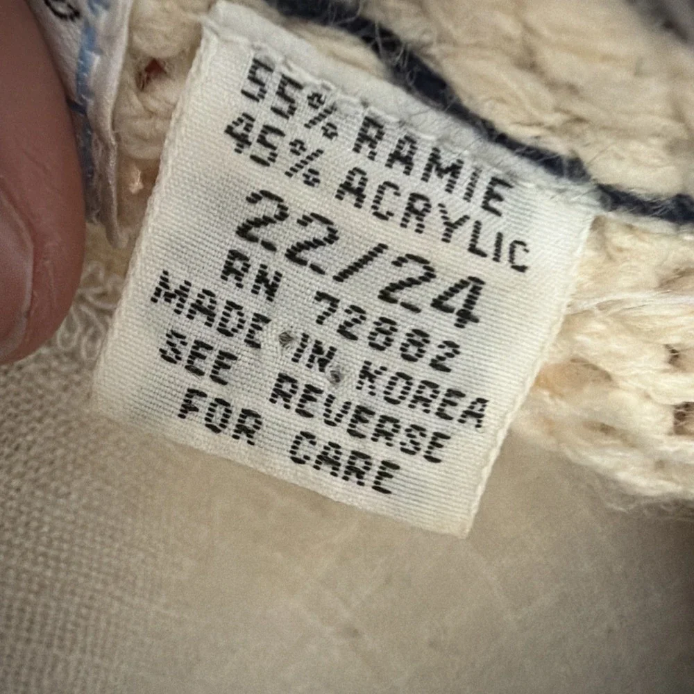 Vtg Maggie Lawrence Sport Chunky‎ Knit Cardigan With Flowers Size 22/24